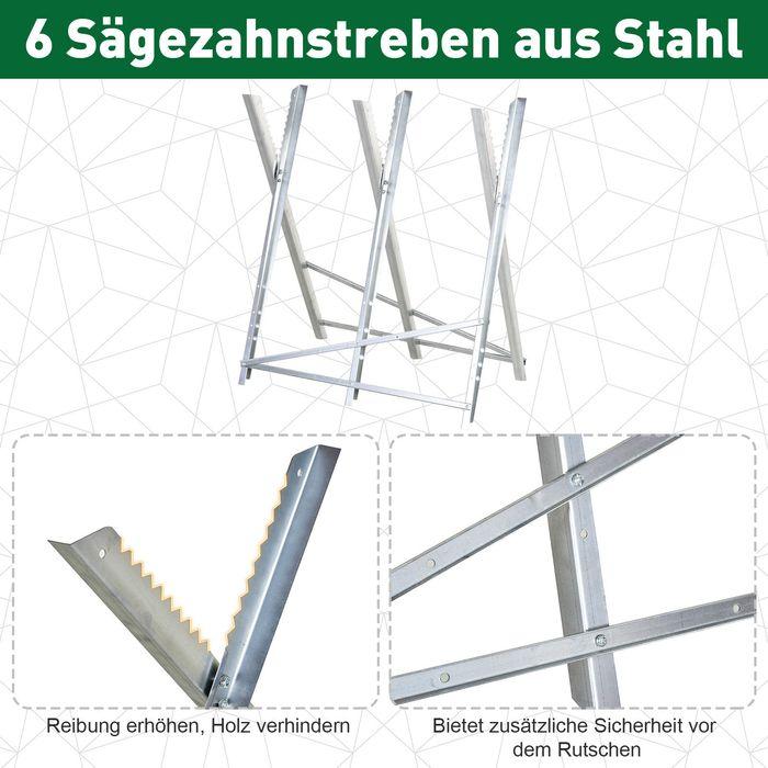 Produktbild Swisshandel24 Kettensägebock Sägebock zusammenklappbar Sägegestell für Brennholz Silber Metall 83 x 83 x 79 cm (83 cm, 83 cm)