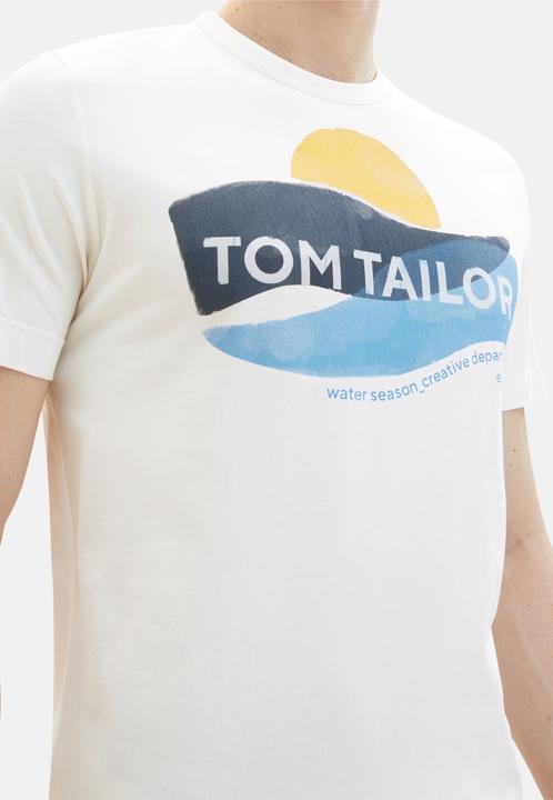 Image du produit Tom Tailor T-Shirt Kurzarmshirt gepunktet mit Brusttasche (M)
