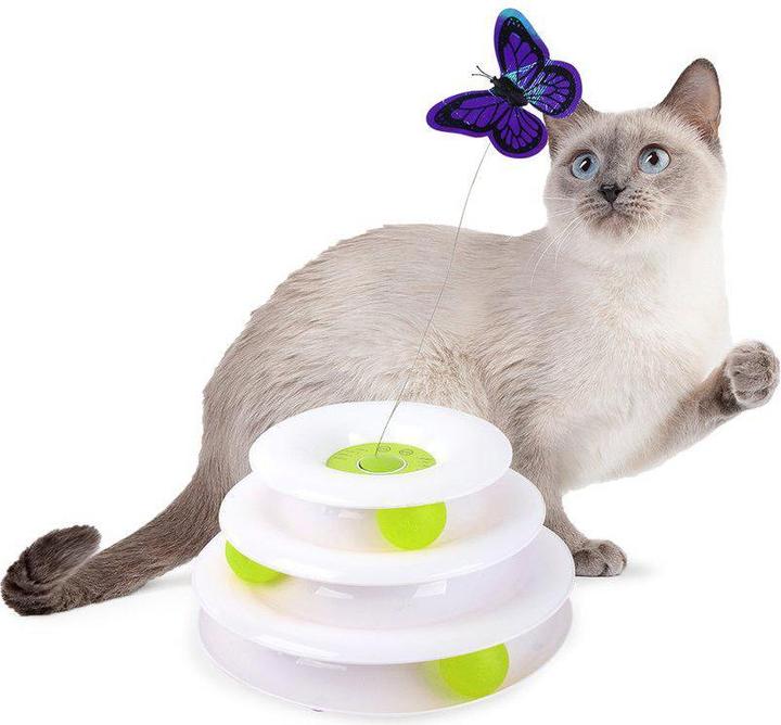 Actual product image All for Paws Cat Toy Interactive Tower Of Butterfly 25X25X14Cm - (787.7560) (Catmint toy)