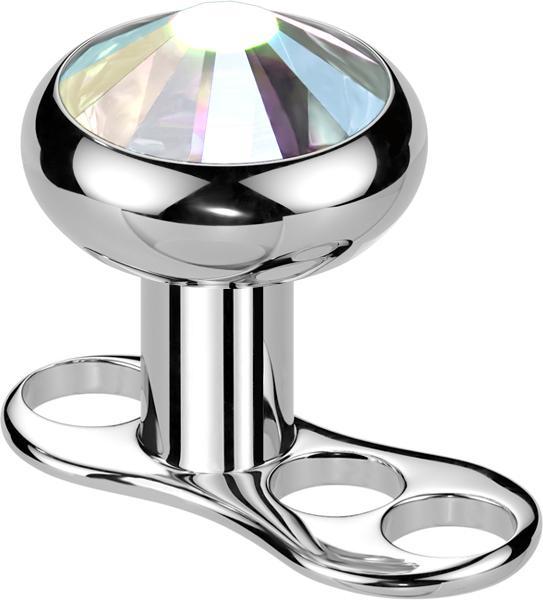 Image du produit Star Piercing Dermal Anchor Innengewinde silber mit Kristall multicolor (sans laiton, Titane G23)
