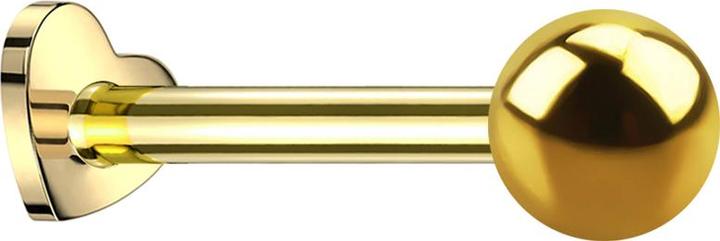 Star Piercing Micro Labret Herz Innengewinde vergoldet Kugel vergoldet (Titan G23, ohne Messing)