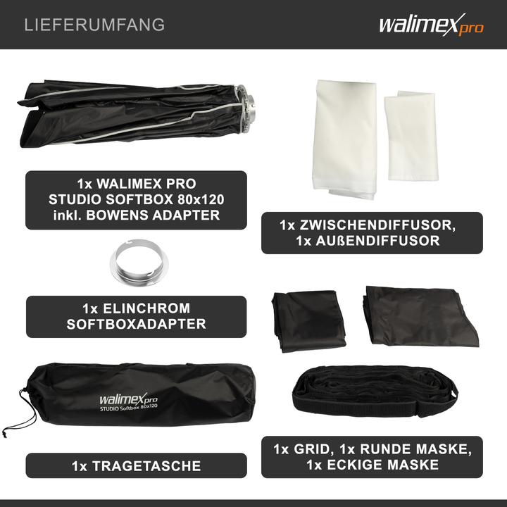 Image du produit Walimex pro Studio Softbox 80x120 Elinchrom (Boîte à lumière)