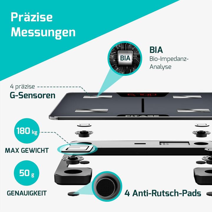 Actual product image Fitage Körperanalysewaage mit App (180 kg)