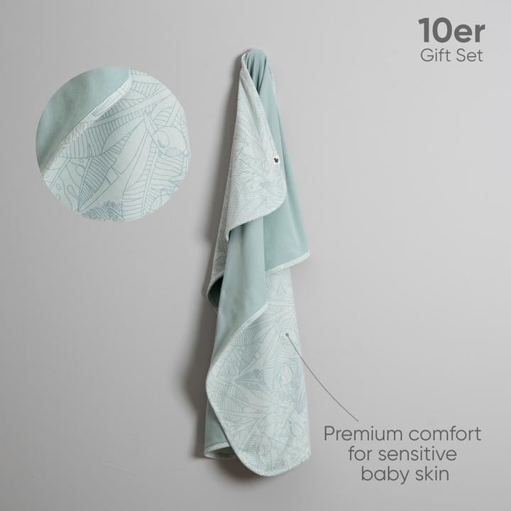 Immagine prodotto TotsTale Premium 10-teiliges Geschenkset aus Bio-Baumwolle – Erstausstattung für Neugeborene (50, 56, 62, 68)