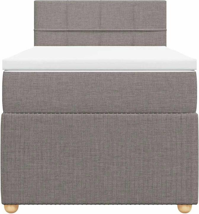 Produktbild VidaXL Boxspringbett Polsterbett Bett Einzelbett Matratze Taupe 80x200cm Stoff (80 x 200 cm, 80 x 200 cm)