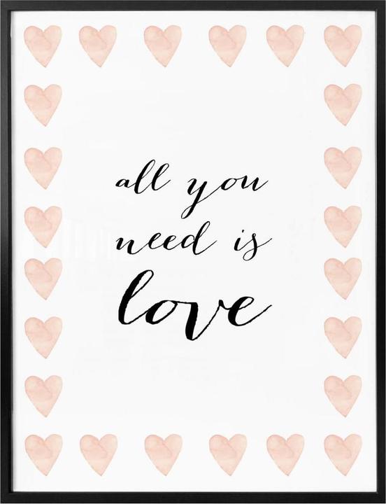 Image du produit Trenddeko Confetti & Crème - Tout ce dont vous avez besoin c'est d'amour (40 x 50 cm)