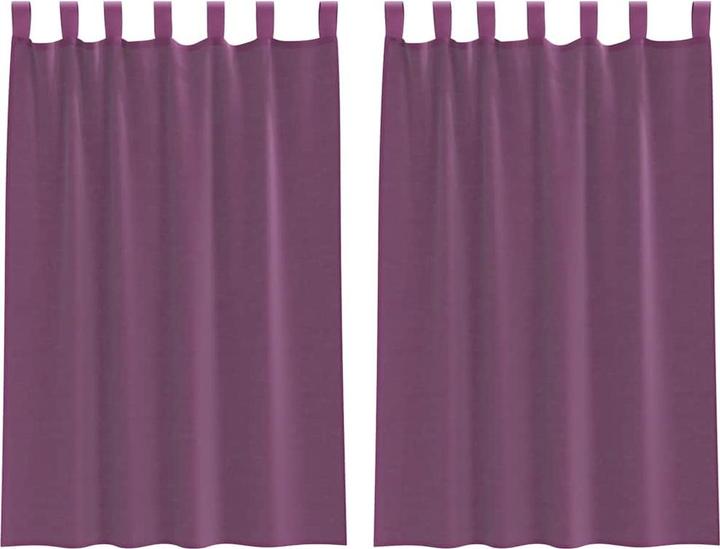 Produktbild VidaXL Voile Vorhänge mit Stangentaschen 2 Stk. Lila (140 x 175 cm)