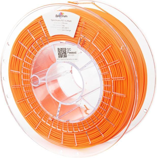 Actual product image Filament PET-G MATT 1.75mm 1kg Lion Orange (PETG, 1.75 mm, 1000 g, Orange)