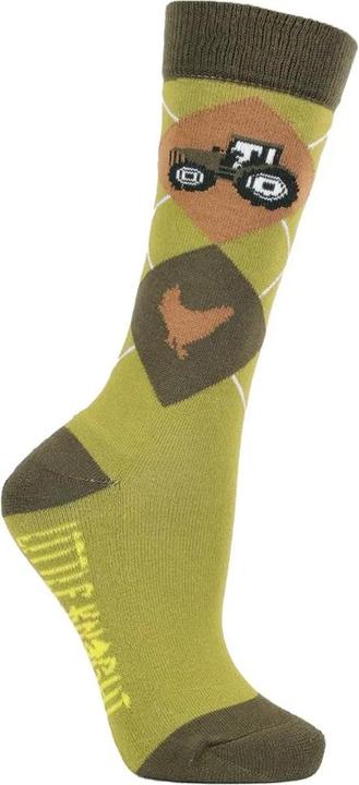 Actual product image Hy Equestrian Childrens/Kids Farm Collection Tractor Bamboo Boot Socks (Pack of 3) (pack of 3, 25 - 31)