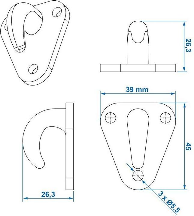 Immagine prodotto ProPlus Ganci per teloni in plastica 45x39mm 10 pezzi in blister