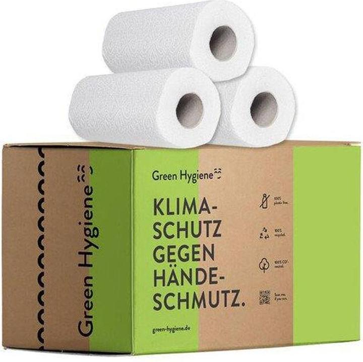 Actual product image Green Hygiene Kitchen rolls KARLA 3-ply bright white 36 rolls 18 packs of 2 rolls of 100 sheets each (36 x)