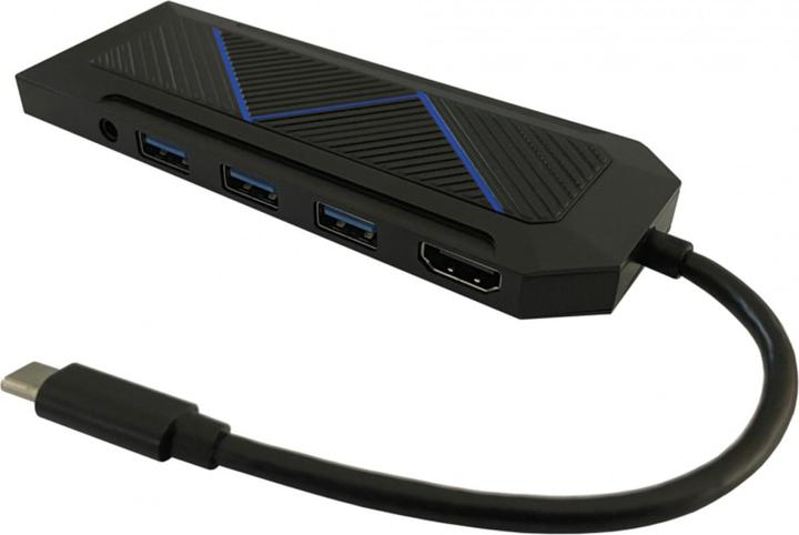 Produktbild LC-Power HUB LC-HUB--C-MULTI-6-RGB black (USB-C, 6 Ports)