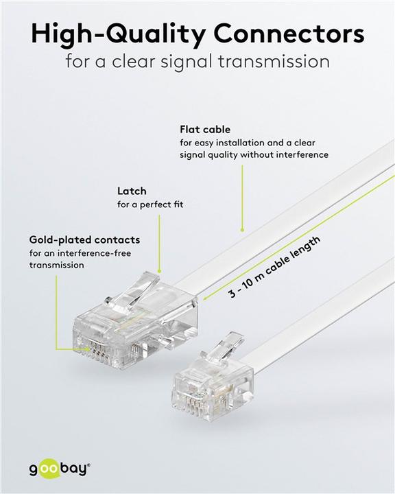 Produktbild Goobay 10m RJ-11/RJ-45 Cable
