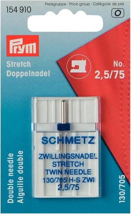 Prym Aiguille de machine à coudre stretch no. 75 double, 1 pièce