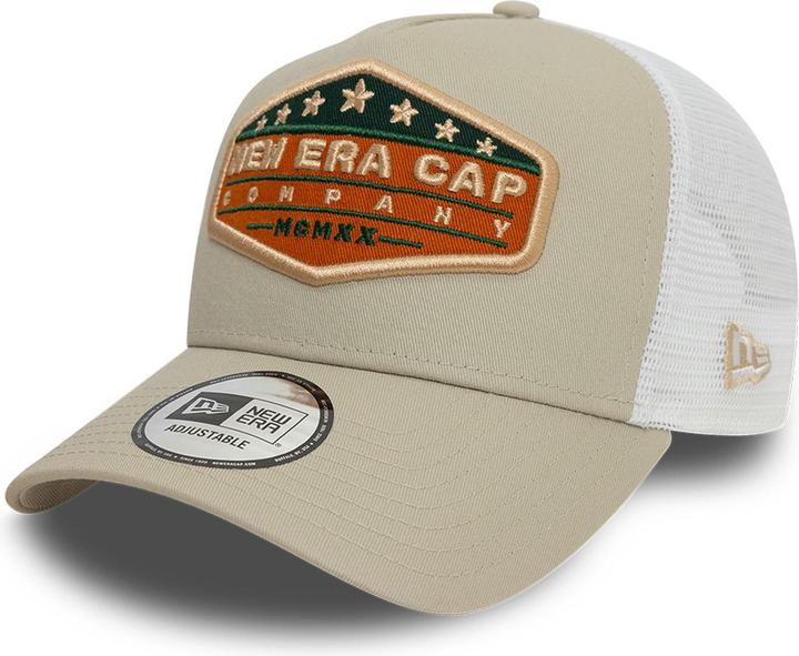 Immagine prodotto New Era Cappello trucker a rete A-Frame - Vintage Brand Beige (Taglia unica)