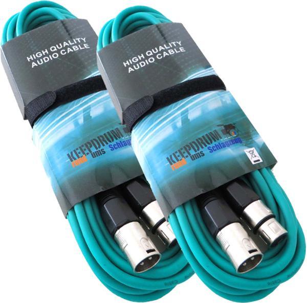 Produktbild keepdrum 6m MC-001XX GR Mikrofonkabel XLR Grün 2 Stück
