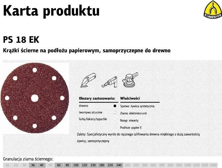 Actual product image Klingspor Hanging Klingor 150 mm PS18EK 240 GLS1 50 units granulation (270619) (240)