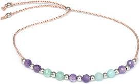 Agato Amazonite Amethyst Cord Bracelet HE25R3S-LP