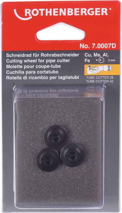 Rothenberger Rotella di ricambio Rotella di taglio Ø 3 - 42 mm Profondità di taglio 2,5 mm (Ruota del sarto)
