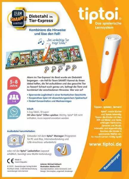 Produktbild Ravensburger tiptoi Spiel 00226 - Team SMART ermittelt – Diebstahl im Tier-Express, fantastisches (Deutsch)