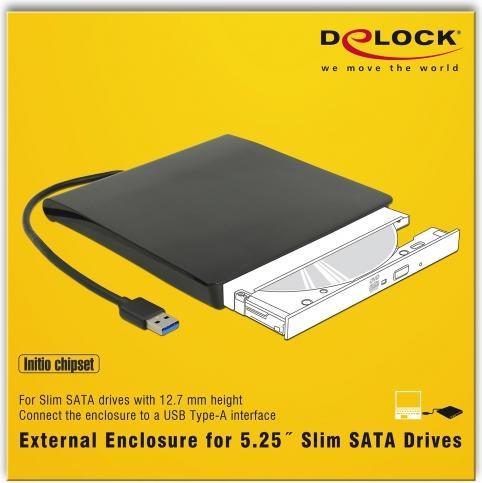 Immagine prodotto Delock Gehäuse für 5.25″ Slim SATA Laufwerke (5.25")