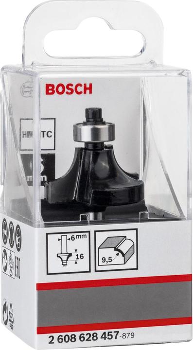 Produktbild Bosch Professional Zubehör Abrundfräser, 6 mm, R1 9,5 mm, D 31,8 mm, L 16,2 mm, G 57 mm