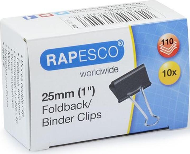 Produktbild Rapesco Foldback-Klammern, Breite: 25 mm, schwarz (1 x)