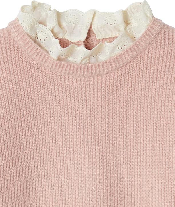 Actual product image Vertbaudet Mädchen Pullover mit Volantkragen, Capsule Collection MAMA, TOCHTER & BABY Oeko-Tex (146, 152)