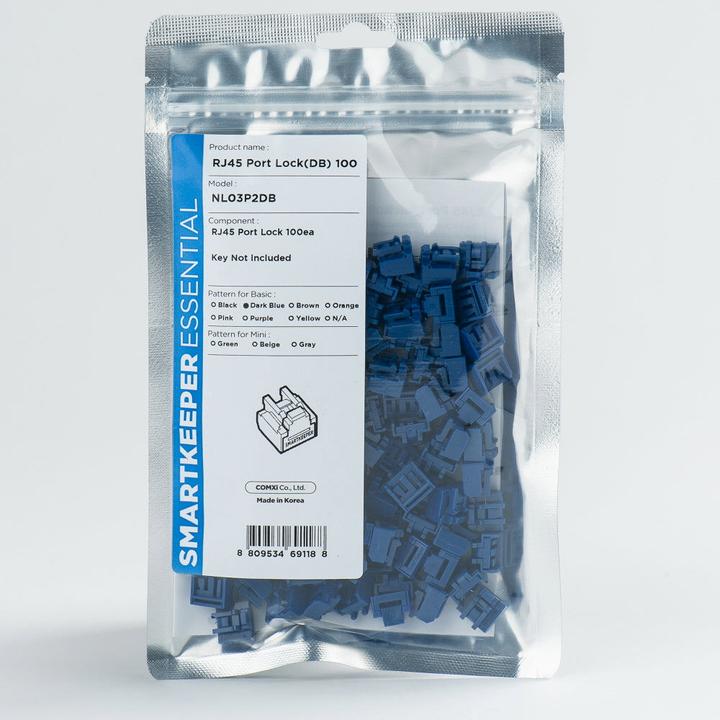 Actual product image Smart Keeper Basic RJ45 Port Blocker dark blue 100 pcs.