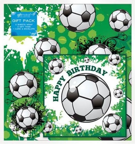 Produktbild Generic Fussball GeschenkpapierSet Geburtstag 5erPack Papier (Geschenkpapier, 5 x)