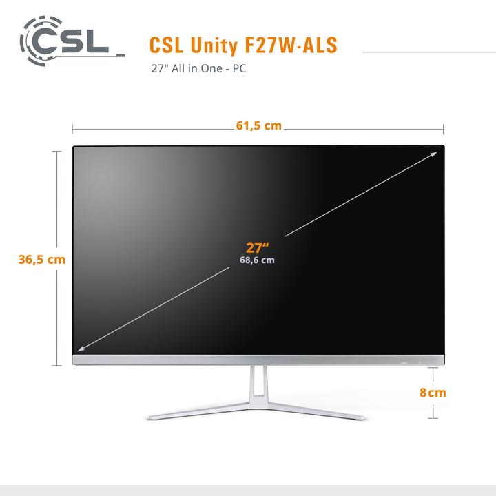 Produktbild CSL All-in-One-PC Unity F27W-ALS, QWERTZ Layout (DE) (32 GB, 2000 GB)