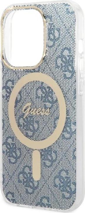 Produktbild Guess Zestaw GUBPP14XH4EACSB Case+ Charger iPhone 14 Pro Max 6,7" niebieski/blue hard case 4G Print (Apple iPhone 14 Pro Max)