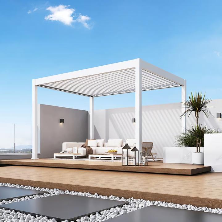 Image du produit Weide elektrische Pergola 3x4m Weiss mit LED (400 cm, 300 cm)
