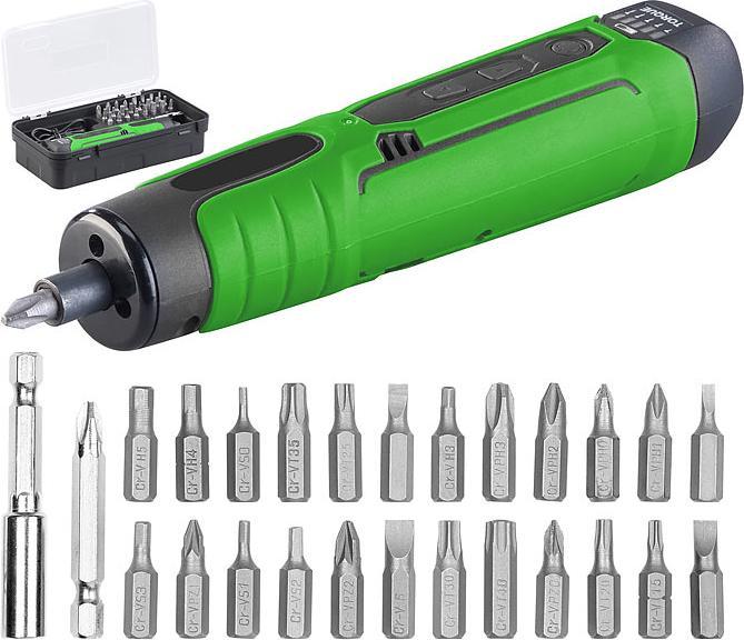 Produktbild AGT Professional Akku-Stabschrauber mit 25 Bits & Bit-Halter, Drehmomentwahl, LED-Licht (Akkubetrieb)