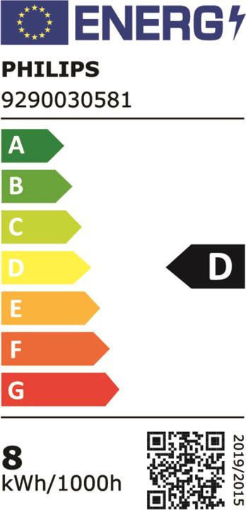 Energy Label Philips Professional Lamp MASTER VLE LEDBulb D 7.8-75W E27 927 A60 FR G (E27, 7.80 W, 1055 lm, 1 x, D)