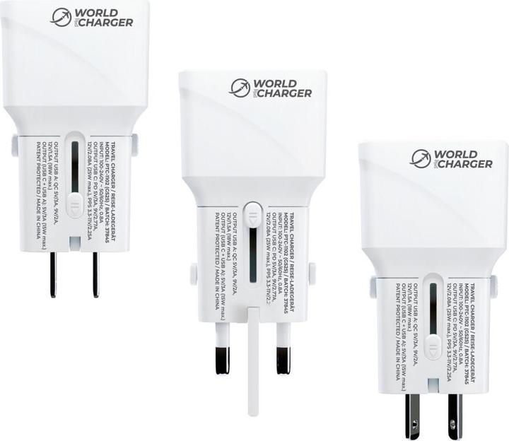 Produktbild prio Fast Charge World Reiseladegerät 25W PD PPS (USB C) + QC 3.0 (USB A) weiss (25 W)