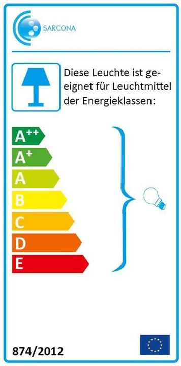 Energielabel Grafner Roestvast stalen wandlamp met bewegingsmelder (E27, IP44)