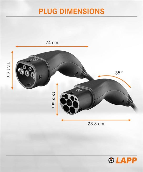 Produktbild Lapp Mobility EV-TYP2 Ladekabel glatt 1-phasig (Typ 2, 7.40 kW, 32 A, 5 m)
