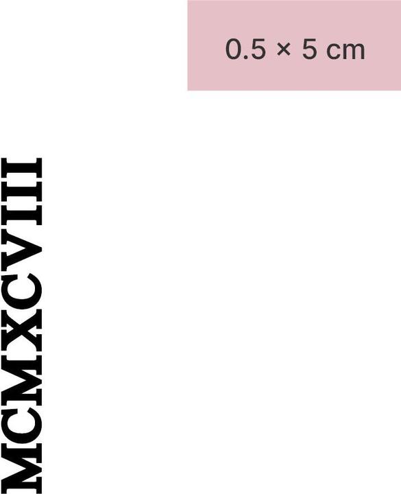 Image du produit minink Tatouage temporaire - Chiffre romain MCMXCVIII (1998)
