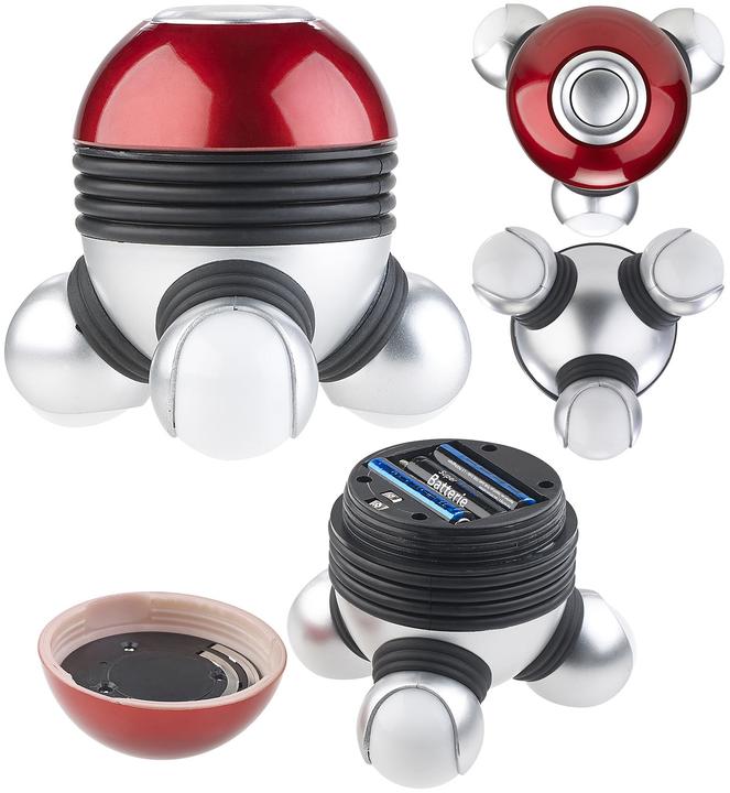Produktbild Newgen medicals Mini-Vibrations-Massagegerät mit 3 Köpfen & LED-Beleuchtung