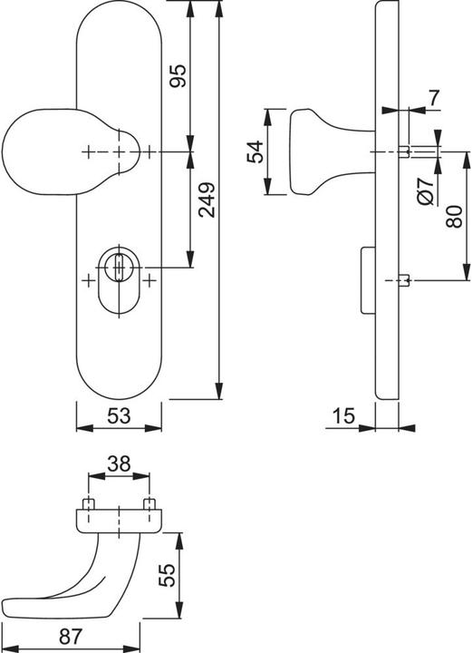 Actual product image Hoppe Knob escutcheon E86G/3332ZA Stainless steel F69 for combination protection PZ 8 mm (Door knob)
