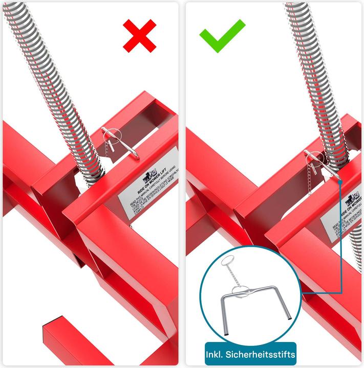 Actual product image Wiltec Foldable lawn mower jack height adjustable max. 250kg (551lbs) (Lawn tractor, Tractor accessories)