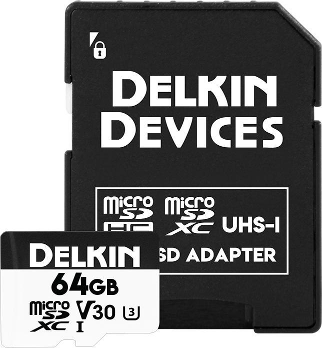 Image du produit Delkin HYPERSPEED UHS-I (V30) microSD 64GB R:100MB/s W:75MB/s (64 Go, microSDXC, U3, UHS-I)