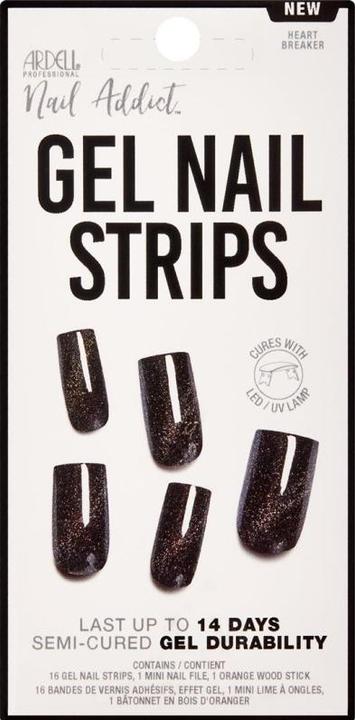 Ardell Nail Addict Gel Nail Strips Heart Breaker 16 Stk (Schwarz, Gel-Effekt Nagellack)