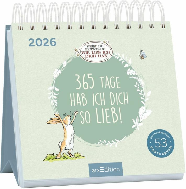 Actual product image Postkartenkalender Weisst du eigentlich, wie lieb ich dich hab? 2026 (Hardcover, German)