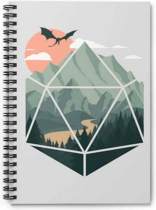 Glass Staff Notizbuch Scenic d20 Mehrfarbig (Liniert, Harter Einband)