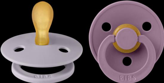 Produktbild Bibs Colour Latex Schnuller (symmetrisch, 6-18 Monate), Fossil Grey & Mauve (2 x)