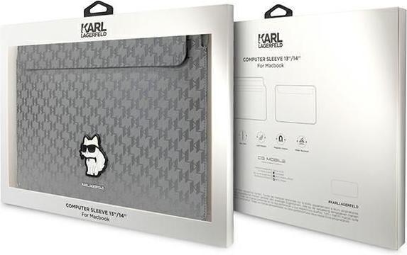 Actual product image Karl Lagerfeld Sleeve KLCS14SAKHPCG 14" srebrny/silver Saffiano Monogram Choupette (14")