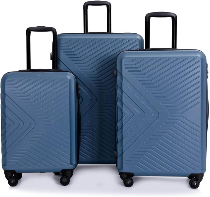 Travelhouse 3-teiliges Hartschalen-Kofferset (87 l, Handgepäck (bis 50l), M (50 - 90l), L (90 - 115l))