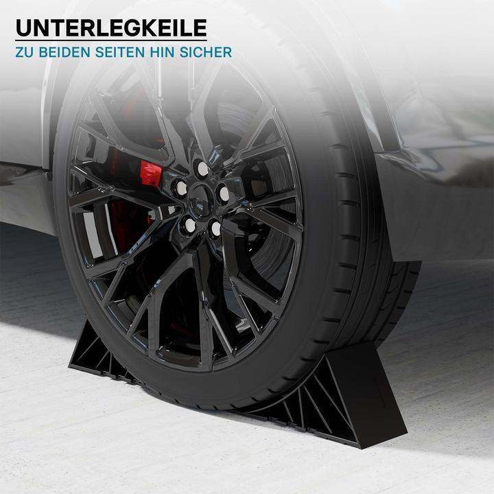 Produktbild Wiltec Unterlegkeile inkl. Halterung 1,6t 2x Bremskeil PKW-Anhänger Hemmschuhe